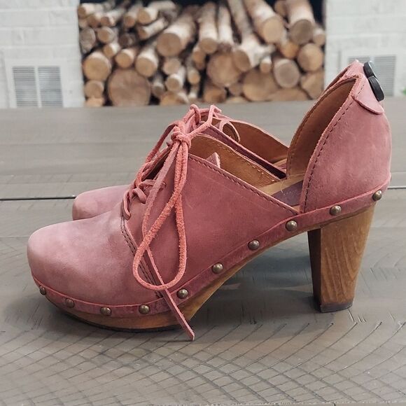 Sanita Theodora Clogs wooden heels red Sz 36/5.5-6 - Picture 3 of 13